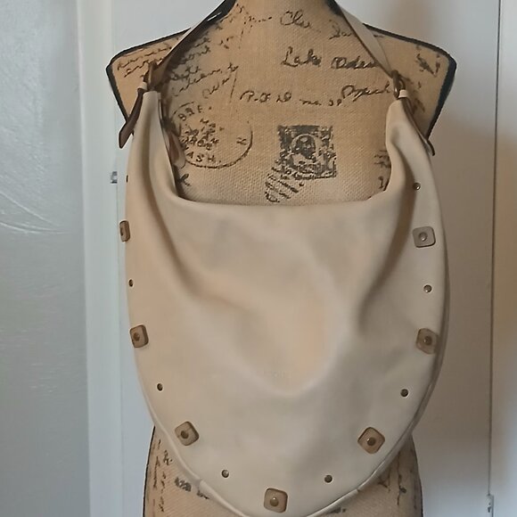 PUNTOTRES cream leather hobo bag - Picture 10 of 10